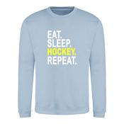 Eat Sleep Hockey Repeat Sky Blue Sweater
