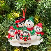 Snowman Family of 5 Personalised Christmas Decoration image