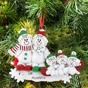 Snowman Sled 5 Personalised Hanging Christmas Decoration image