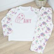 Personalised Kids Pyjamas-Name &amp;amp; Soccer Ball (Pink) image