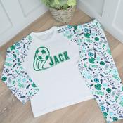 Personalised Kids Pyjamas-Name &amp;amp; Soccer Ball image