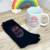 Personalised Bundle Father’s Day Mug &amp;amp; Sock Bundle -Hero