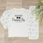 Personalised Kids Communion Pyjamas-Black Dickie Bow