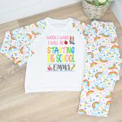 Personalised Kids Pyjamas-When I Wake-Starting Big School (Pink) image