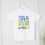 Personalised Starting School T-Shirt-Big School (Pink Or Blue) image