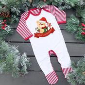 Personalised Christmas Baby Gro-Teddy (Multiple Designs)