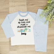 Personalised Kids Pyjamas-When I Wake-IRISH (Blue Or Pink) image