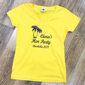 Personalised Hen T-Shirt-Palm Tree T-shirt image