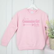 Personalised Communion Sweatshirt-  Communion Arrow Boy/Girl (Pink)