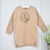 Personalised Easter Jumper Dress-Bunny In Wreath image