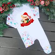 Personalised Sale Christmas Baby Gro-Teddy(NB Only)