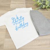 Personalised Birthday T-Shirt &amp;amp; Joggers-Tracksuit-Go Shorty (Grey)