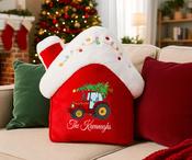 Personalised Christmas House Cushion-Tractor