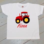 Personalised Kids T-shirt - Tractor &amp;amp; Name image