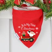 Personalised Red Billy's Bib-Santa Train My 1st Christmas