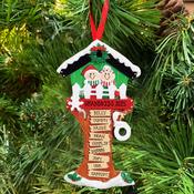 Tree House Personalised Hanging Christmas Decoration (up to 9 names)