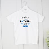 Personalised Father's Day T-Shirt-Blue Moustache image