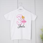Personalised Kids Birthday T-Shirt-Ballerina image