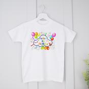 Personalised Kids Birthday T-Shirt - Colourful Balloons image