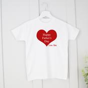 Personalised Father's Day T-Shirt- Large Love Heart