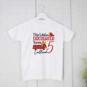 Personalised Kids Birthday T-Shirt-Firefighter image