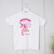 Personalised Kids Birthday T-Shirt - Birthday Giraffe image