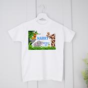 Personalised Kids Birthday T-Shirt - Jungle image