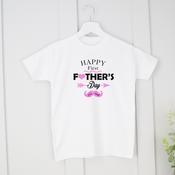 Personalised Father's Day T-Shirt-Pink Moustache image