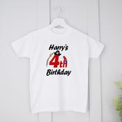 Personalised Kids Birthday T-Shirt - Pirate image