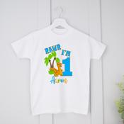 Personalised Kids Birthday T-Shirt-Dinosaur image