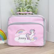 Personalised Pink School Lunch Bag-Unicorn