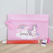 Personalised Pink Pencil Case-Unicorn