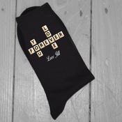 Personalised Valentine's Socks-Scrabble image