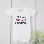 Personalised Godparent Vest - Will You Be My Godparent Red Hearts