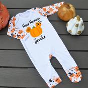 Halloween Pumpkin Pattern Baby Grow-Walt image