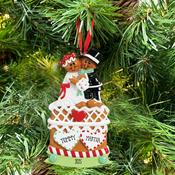 Gingerbread Wedding Personalised Hanging Christmas Decoration image