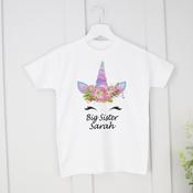 Personalised Big Sister T-Shirt-Big Sister Unicorn image