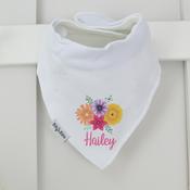 Personalised Billy's Bib - Colourful Flower Name