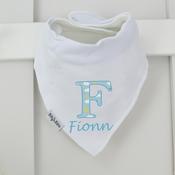 Personalised Billy's Bib- Initial Blue Pattern