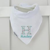 Personalised Billy's Bib- Initital Flower Pattern