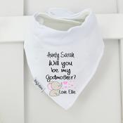Personalised Godparent Billy's Bib-Will You Be My Godparent Elephant