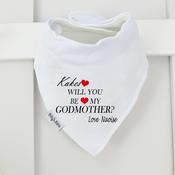 Personalised Godparent Billy's Bib - Will You Be My Godparent Love Heart
