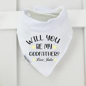 Personalised Godparent Billy's Bib - Will You Be My Godparent Yellow Star