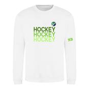 Hockey Hockey Hockey White Sweater with Green