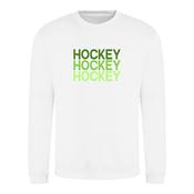 Hockey Hockey Hockey White Sweater with Green