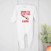 Personalised Sport Baby Grow-Born To Play For GAA Hurling (Your County/Club)