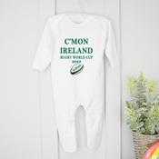 Personalised Rugby World Cup Baby Grow-Ireland C'mon image