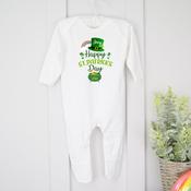 Personalised St.Patrick's Day Baby Grow-Pot Of Gold image