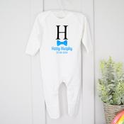 Personalised Baby Grow-Initial Dickie Bow image