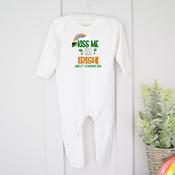 Personalised St.Patrick's Day Baby Grow - Kiss Me I'm Irish image